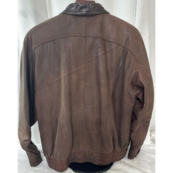 Wilsons Leather Adventure Bound Chocolate Brown Bomber Coat Jacket Size Medium - Picture 7 of 8